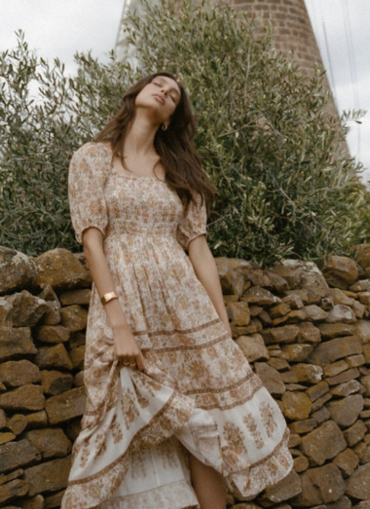 Spell Dresses & Skirts - Spell & The Gypsy Co S Juniper Shirred Floral Smocked Midi Dress